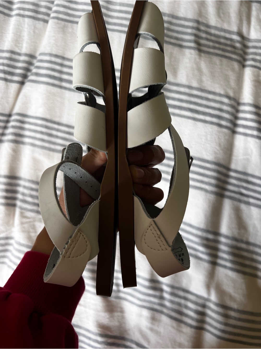 Saltwater Original Sandals, white, size 9 - Picture 4 of 5